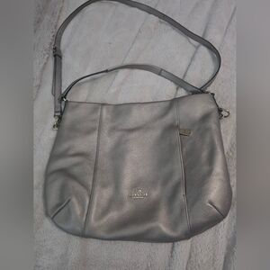 Coach Pebbled Leather Crossbody. In Metalic Gold